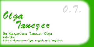 olga tanczer business card